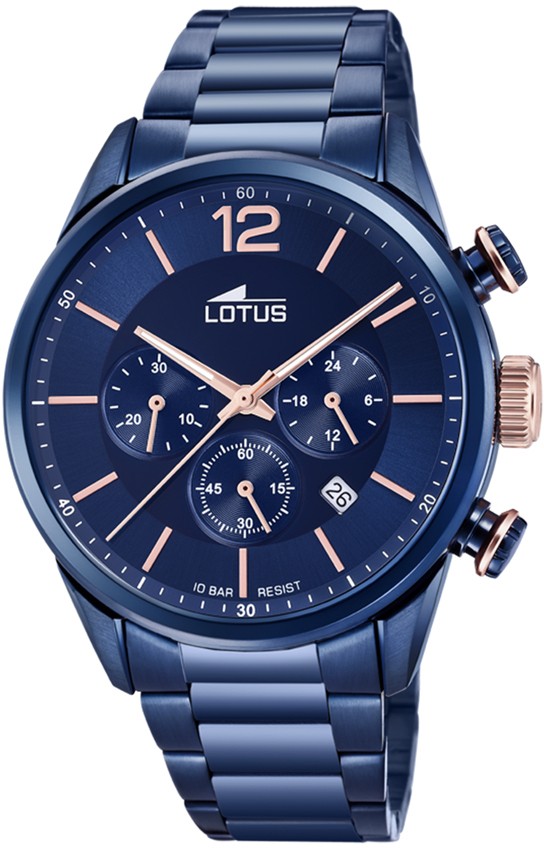 LOTUS MEN'S BLUE CHRONO STAINLESS STEEL WATCH BRACELET 18680/2