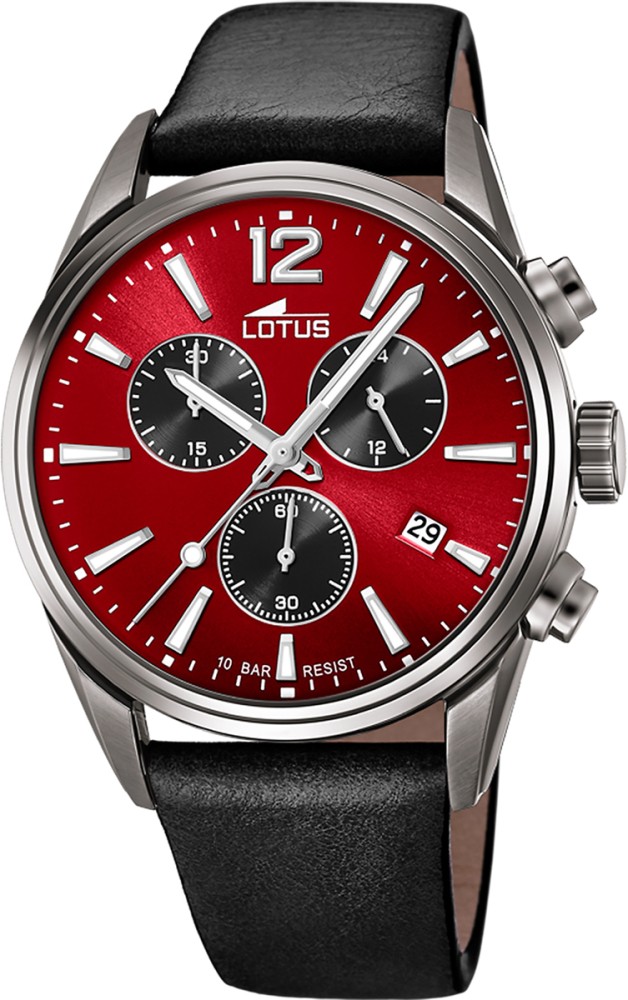 LOTUS MEN'S RED CHRONO LEATHER WATCH BRACELET 18683/5