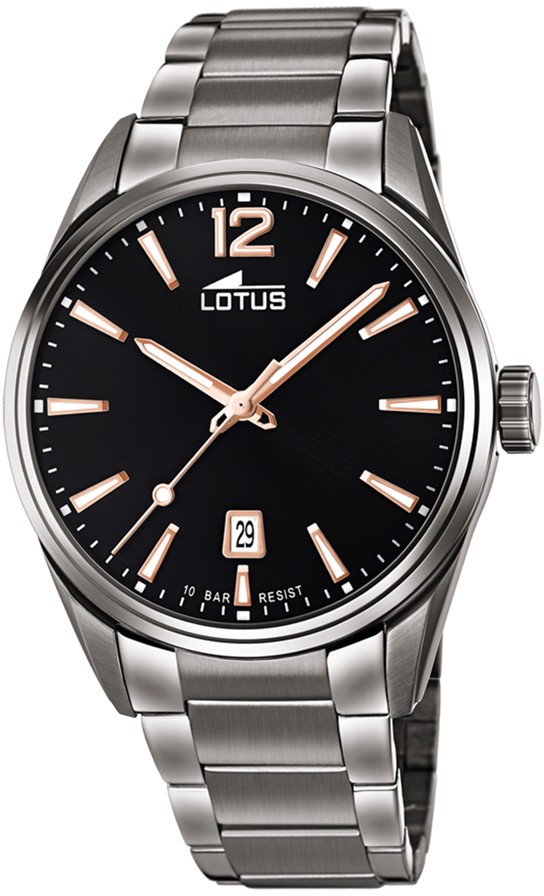 LOTUS MEN'S BLACK CHRONO STAINLESS STEEL WATCH BRACELET 18684/2