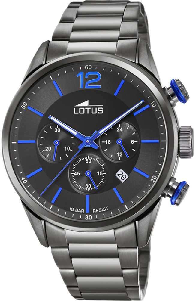 LOTUS MEN'S BLACK CHRONO STAINLESS STEEL WATCH BRACELET 18686/3