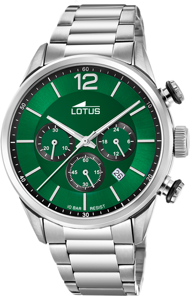 LOTUS MEN'S GREEN CHRONO 316L STAINLESS STEEL WATCH BRACELET 18688/4