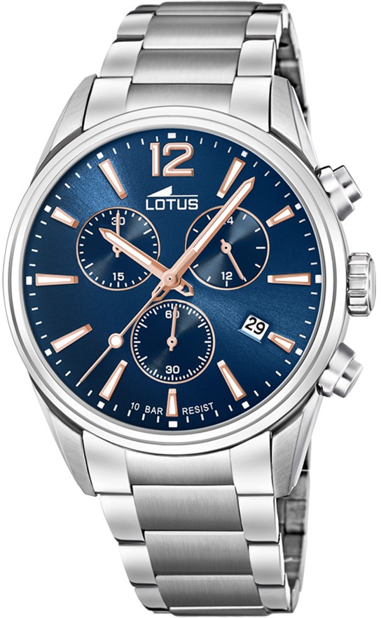 LOTUS MEN'S BLUE CHRONO STAINLESS STEEL WATCH BRACELET 18690/2