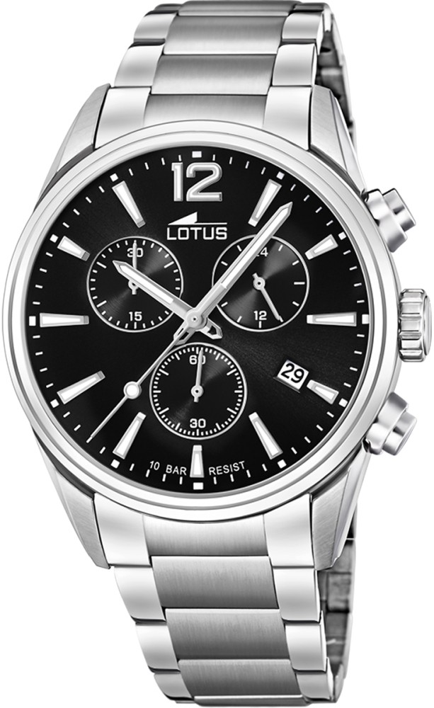 LOTUS MEN'S BLACK CHRONO STAINLESS STEEL WATCH BRACELET 18690/3