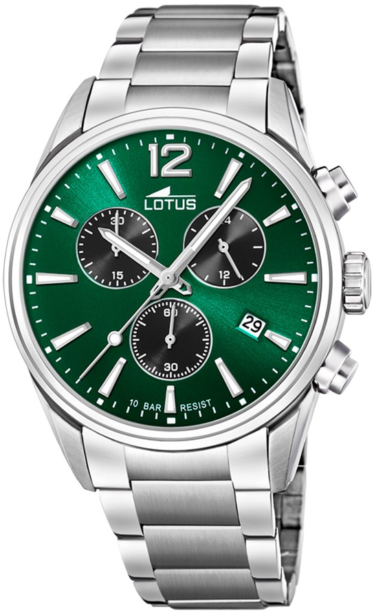 LOTUS MEN'S GREEN CHRONO 316L STAINLESS STEEL WATCH BRACELET 18690/4