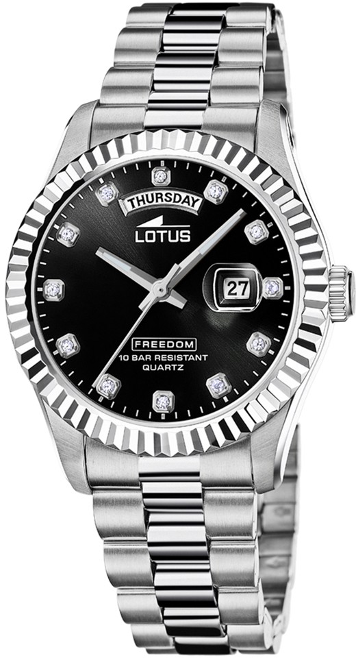 LOTUS MEN'S BLACK STAINLESS STEEL WATCH BRACELET 18854/7