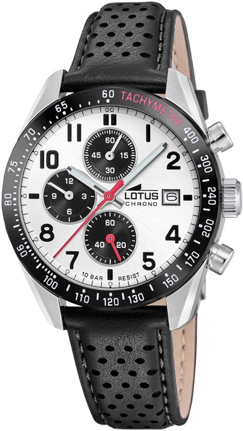 LOTUS MEN'S WHITE CHRONO LEATHER WATCH BRACELET 18995/3