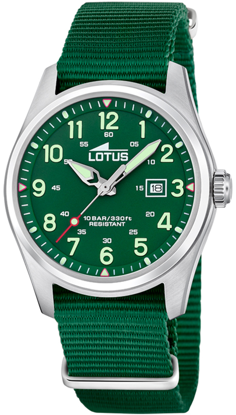 LOTUS MEN'S GREEN MINIMALIST FOR HIM NYLON WATCH BRACELET 19055/3