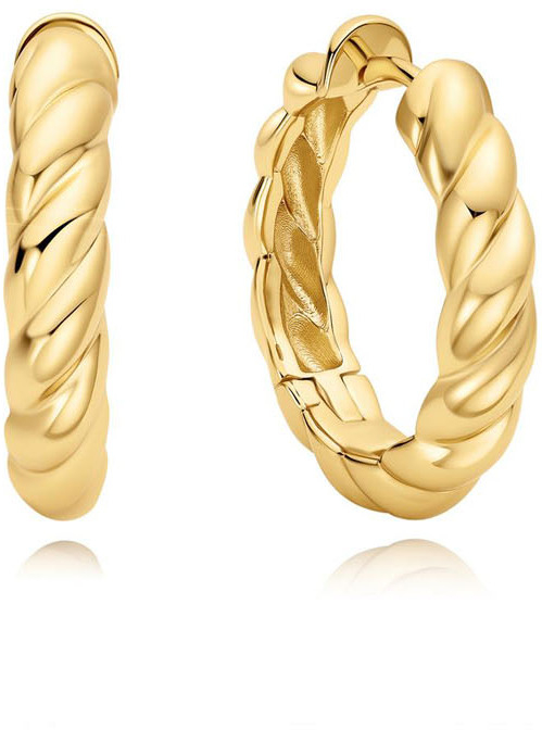 Gold Twisted Hug. Hoop Earrings E
