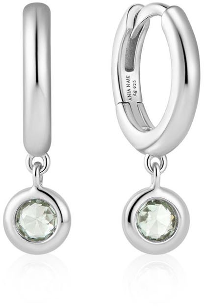 Silver Mint Green Hug. Hoop Ear. E