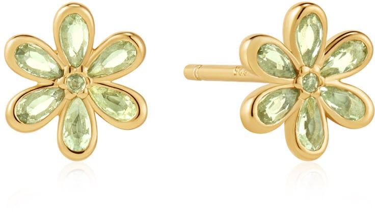 Gold Mint Green Stud Earrings E