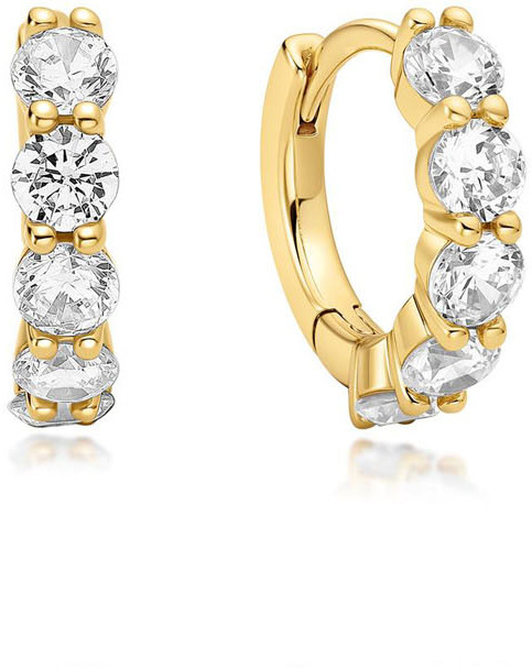 Gold Sparkle Hug. Hoop Earrings E