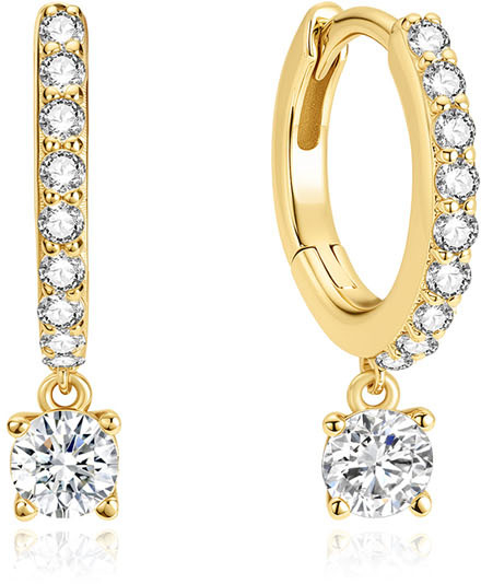 Gold Sparkle Hug. Hoop Earrings E