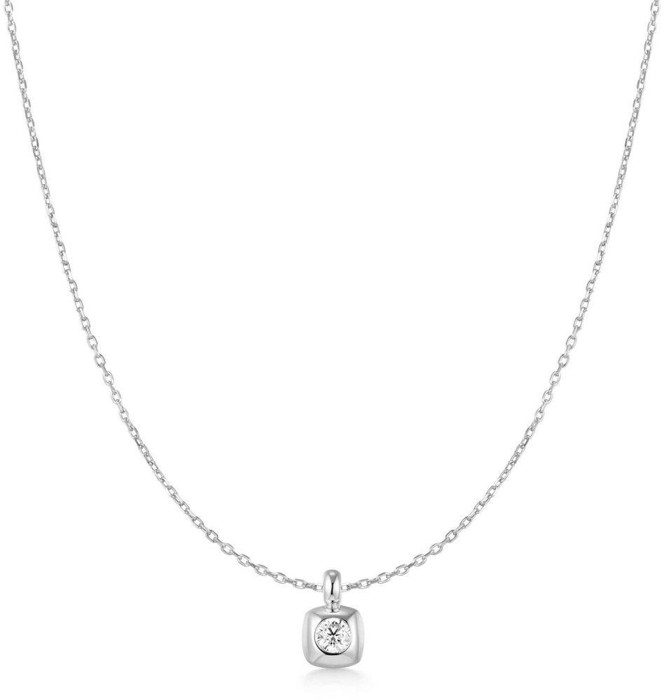 Silv. Modern Solitaire Necklace S