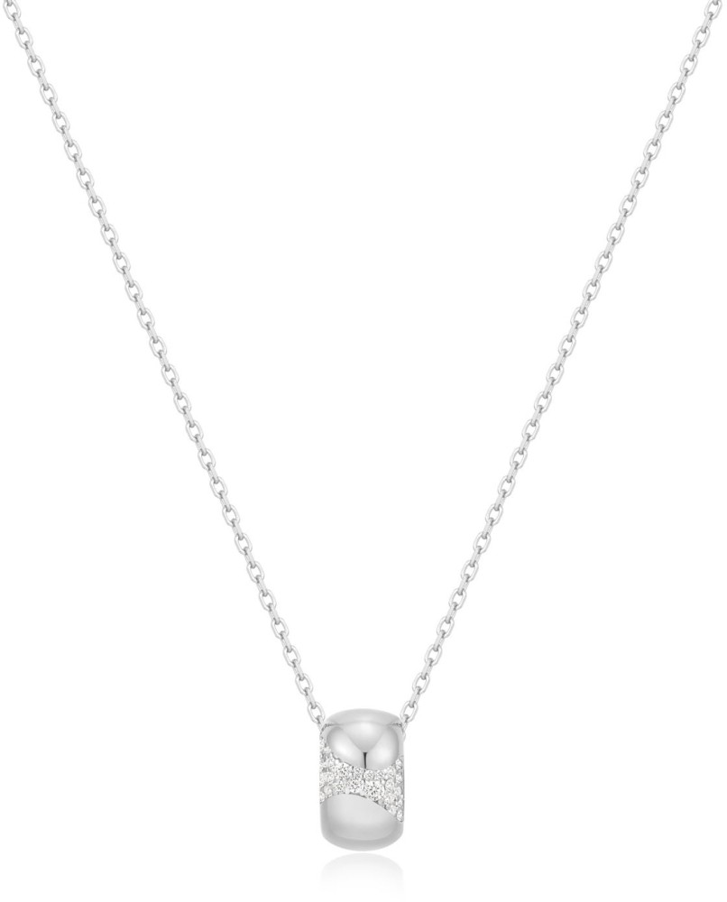 Silver Rivulet Pavé Necklace S