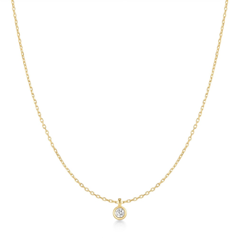 Gold ClassicSolitaire Necklace S