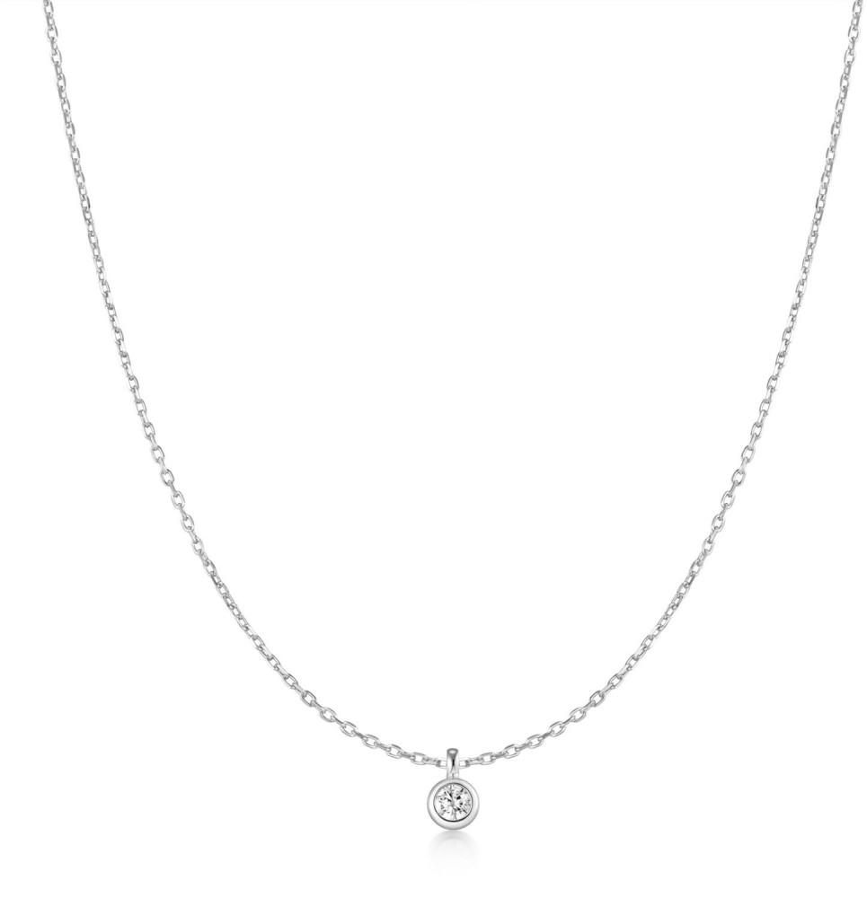 Silv. Classic Solitaire Necklace S