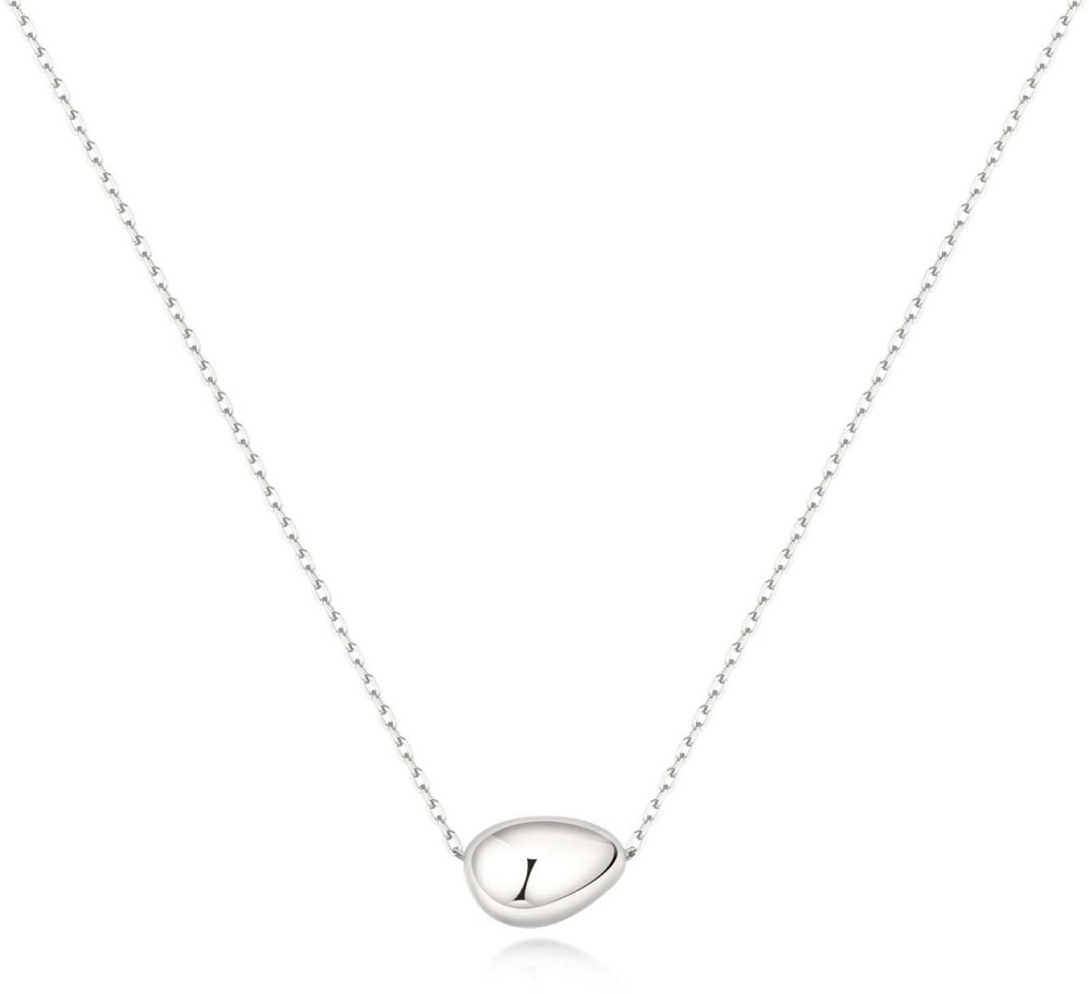 Slv Organic Dome Pebble Necklace S
