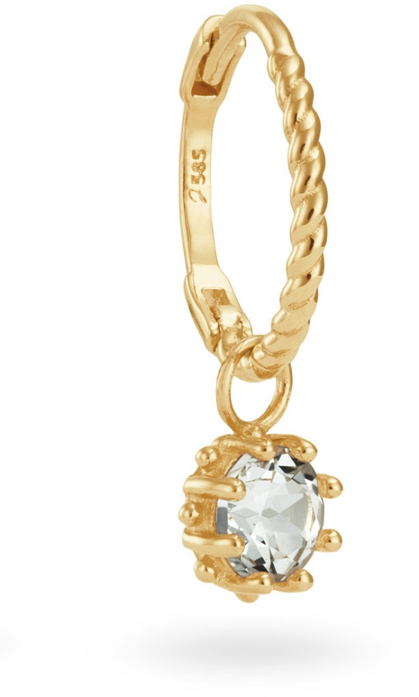 Jackie Kruger White Topaz Single Hoop 585