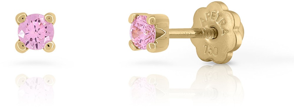 4 Prong  Pink 3 mm CZ