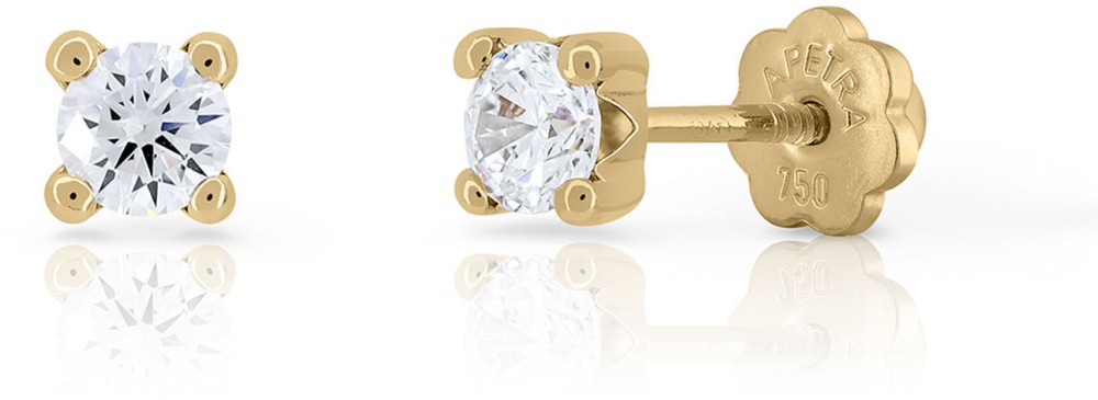 4 Prong  White 4mm CZ
