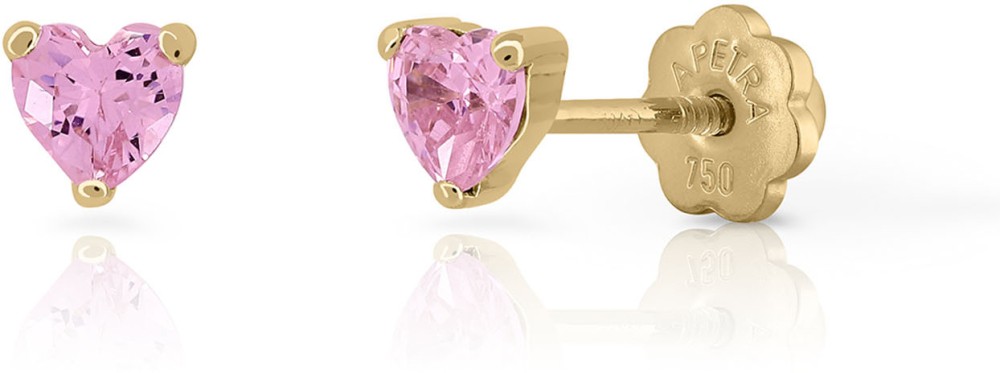 4 Prong  Pink Heart CZ 4*4mm