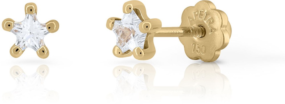 3 Prong  White Star CZ 4*4mm