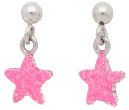 Lapetra Oorhangers Glit. Ster Roze