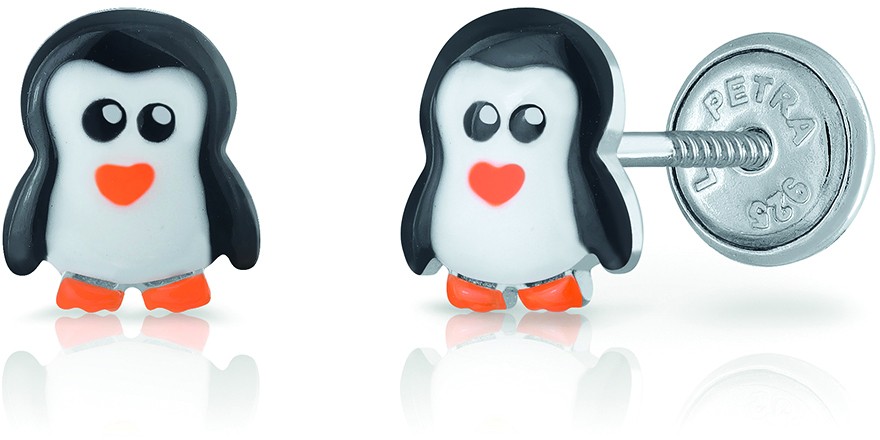 Lapetra Oorsteker Pinguin Zwart Wit