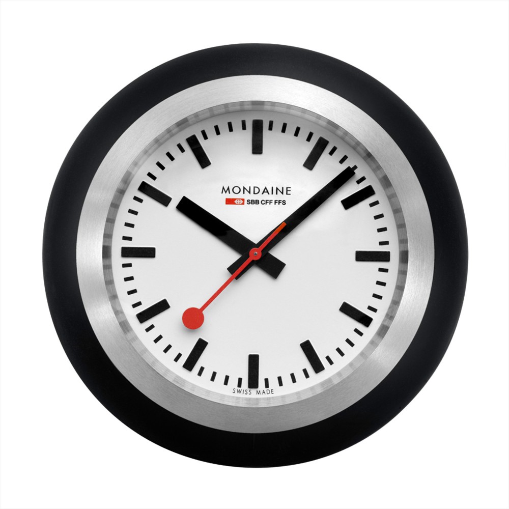 Mondaine Globe clock M660.30335.16SBO - Siliconen - Zwart - 60mm