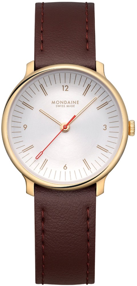 Doppio 33mm staal leer bruin