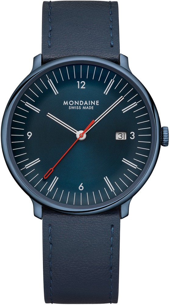 Doppio 41mm staal leer blauw