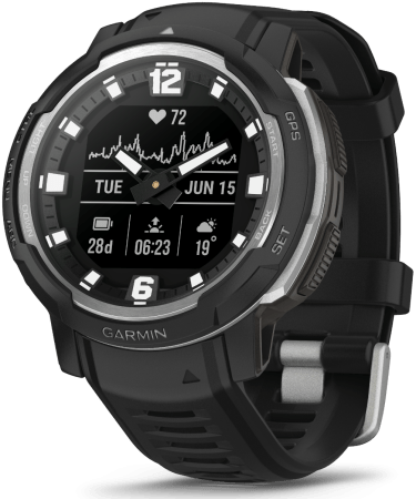 Garmin Instinct Crossover Standard Edition Zwart Smartwatch - 010-02730-03