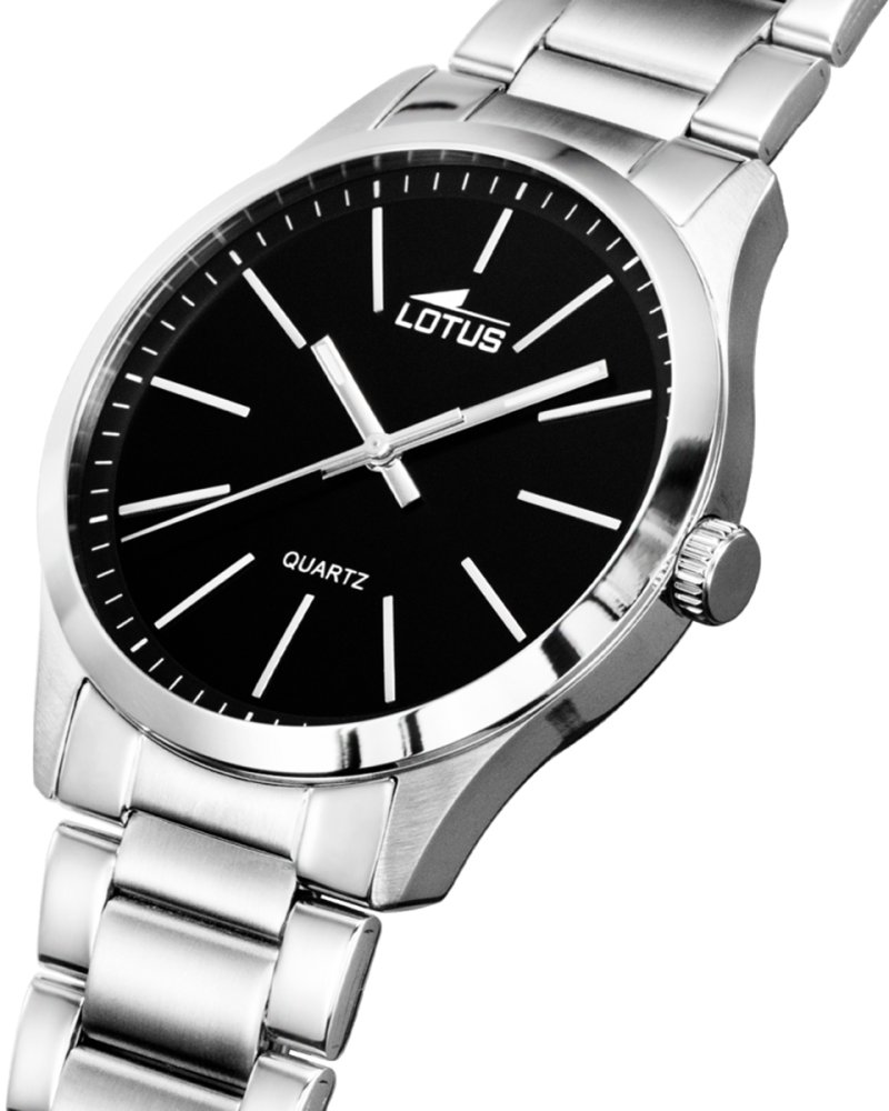 LOTUS MEN'S BLACK MINIMALIST STAINLESS STEEL WATCH BRACELET 15959/3