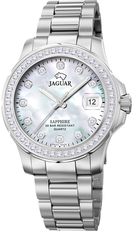 Jaguar J892/1 Executive Diver Damen Uhr Perlmutt-Zifferblatt Edelstahl