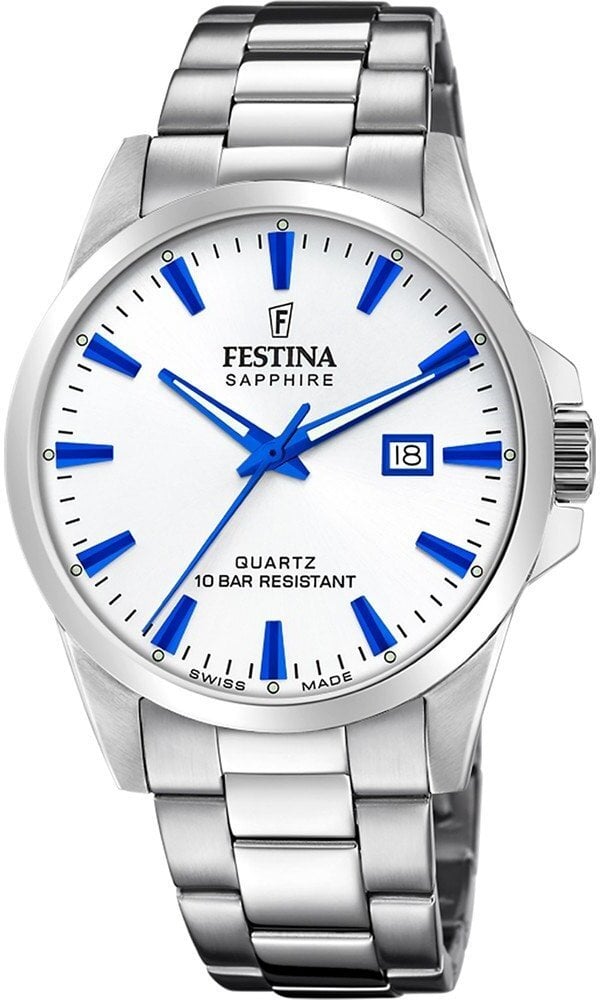 Festina F20024/5 Classics Herren Uhr Weißes Zifferblatt Edelstahl
