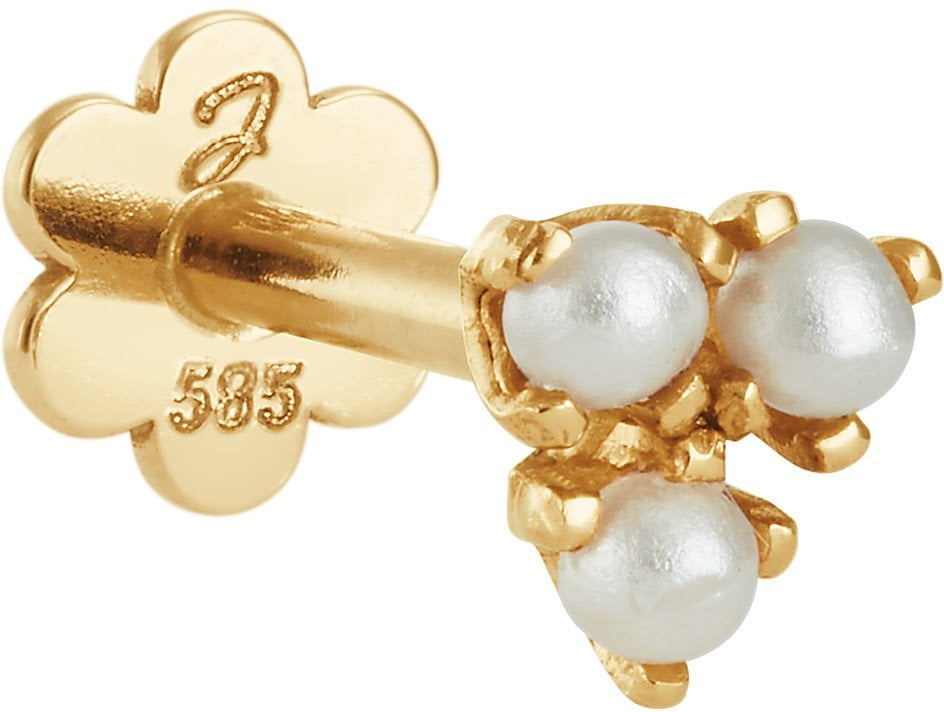 Jackie Gold JKP26.620 Damen Piercing Drei Perlen 3 mm 14 Karat Gold