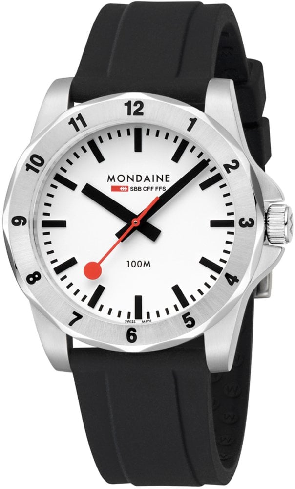 Mondaine MSN.4211B.RB Numeri Unisex Uhr Schwarz Silikon